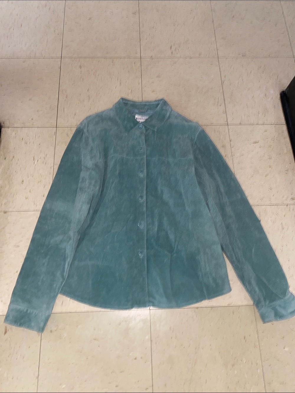 Pendleton Suede Button front shacket XL MINT GREEN WOMENS